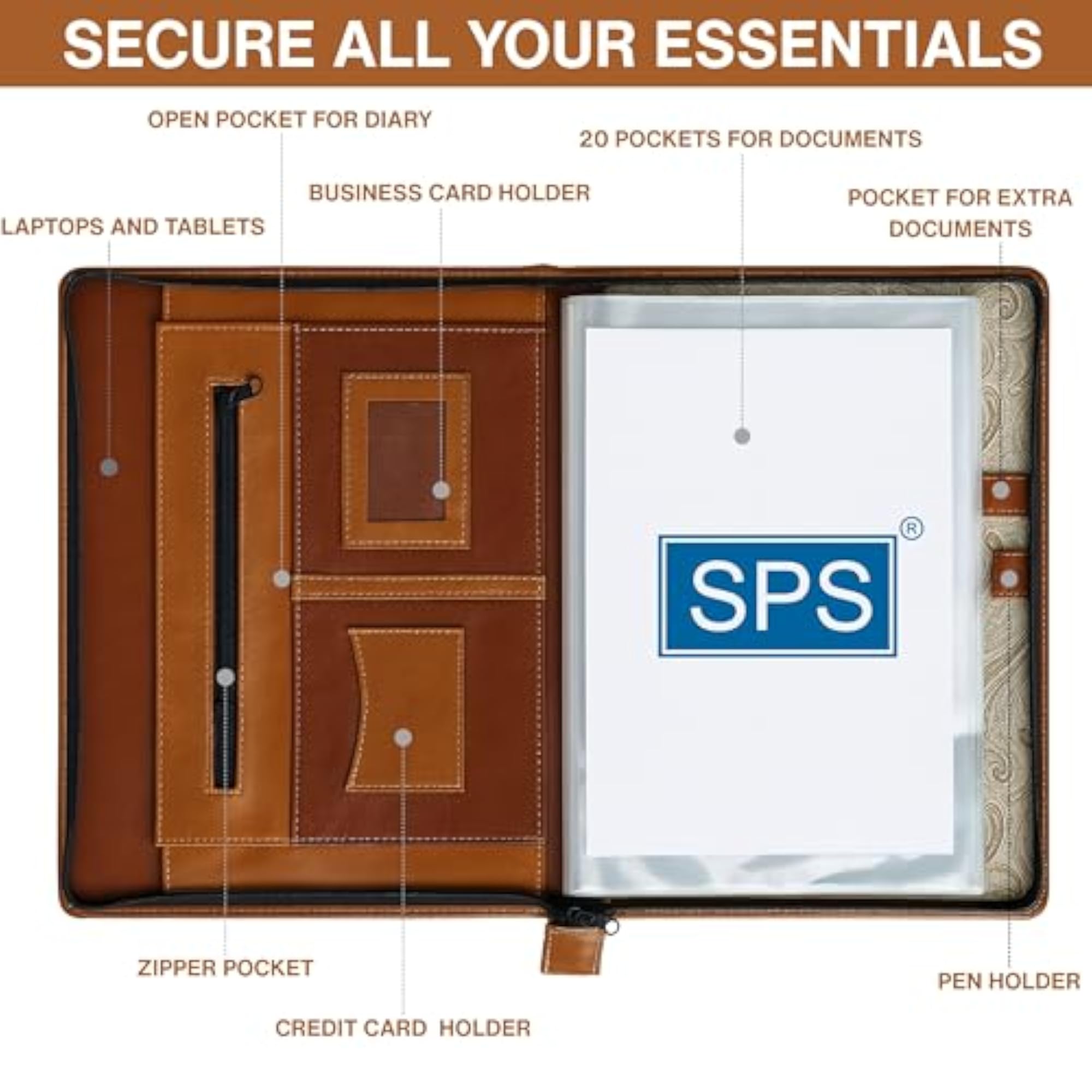 Portfolio Multipurpose Leatherette Professional File Folders