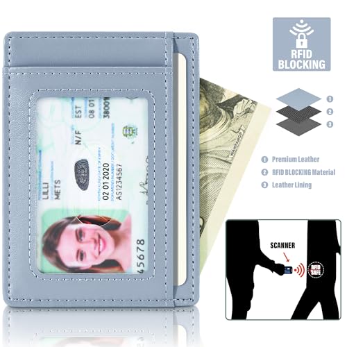 Image of Travelambo Slim Wallet Front Pocket Minimalist Leather RFID Blocking Medium Size