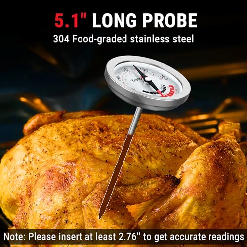 Image of TempPro APT200 Meat Thermometer for Cooking with Extra-Large 2-Inch Dial, Analog Dial Food Cooking Thermometer for Poultry, Ham, Pork, Beef Candy Making Accessory (Previously ThermoPro)