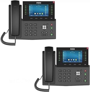 Fanvil X7C (2-Pack) Enterprise VoIP Phone, 5-Inch Color Touch Screen, 20 SIP Lines, Dual-Port Gigabit Ethernet (PoE Not Included)