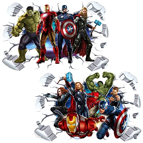 Wandaufkleber für Kinderzimmer Avengers im Wanddurchbruch Wandtattoo...