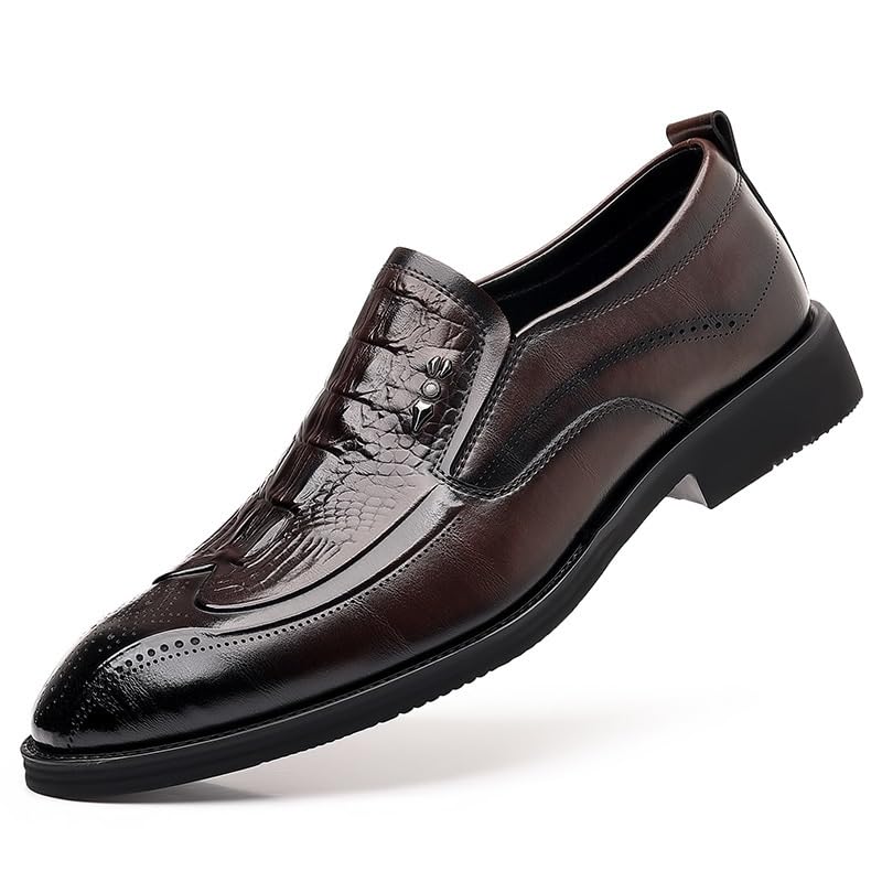 Business Oxford Shoes for Men Mens Leather Shoes Slip on Comfortable Casual Flats Fashion Breathable Dress Shoes Male Loafers Men Driving Zapatos