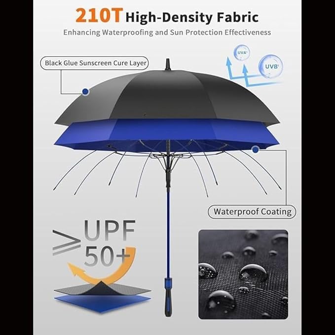 Image of Premium Auto Open Big Size Umbrella for Men & Women | UV & Rain Protection, Strong Frame and Comfortable Grip Handle