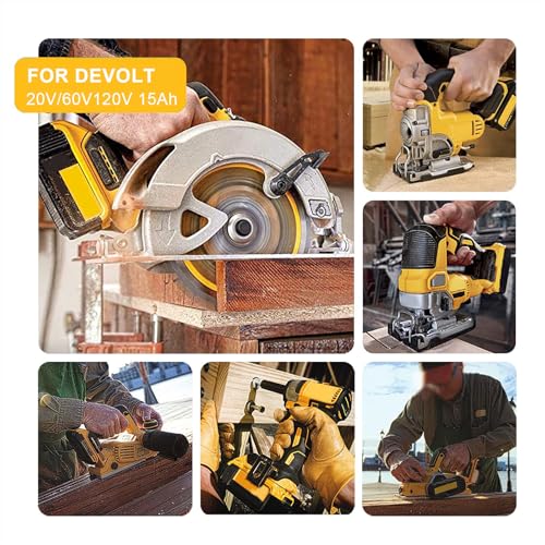 15.0Ah Replace for Dewalt Flex-volt 20v/60v Max Battery DCB615 DCB612 DCB609 DCB606, Compatible with Dewalt 20V and 60V MAX Cordless Power Tool & Chargers DCB101 DCB115 DCB1104 DCB1106 DCB118 DCB1112 by TenHutt - Image 6