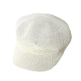 Newsboy Hats for Women Summer Breathable Mesh Straw Beret Adjustable Artist Painter Octagonal Caps V