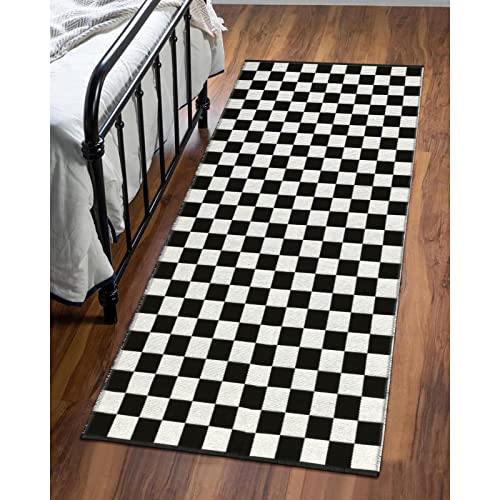 Tapete reversible de algodón y poliéster 2x4 ft ajedrezado miniatura 3