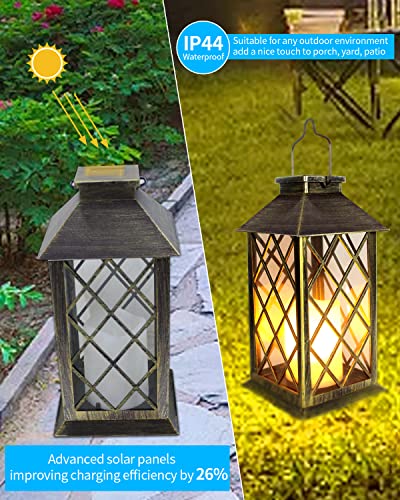 image for SHYMERY Solar Lantern,Outdoor Garden Hanging Lanterns,2 Pack 14 Inch L