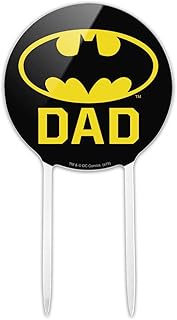 Acrylic Batman Bat Dad Shield Logo Cake Topper Party Decoration for Wedding Anniversary Birthday Graduation