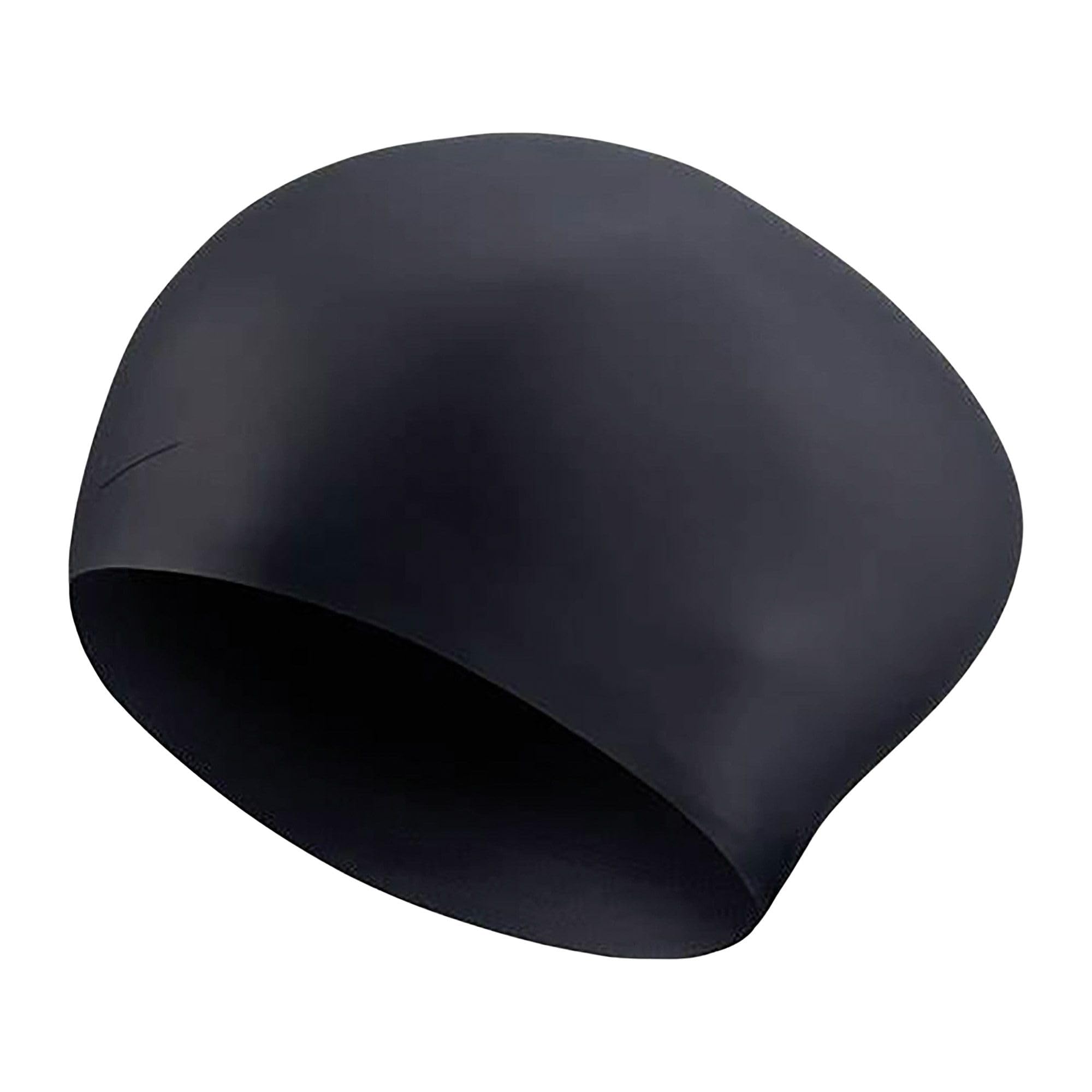 NIKE Unisex Long Hair Silicone Swimming Cap, Black