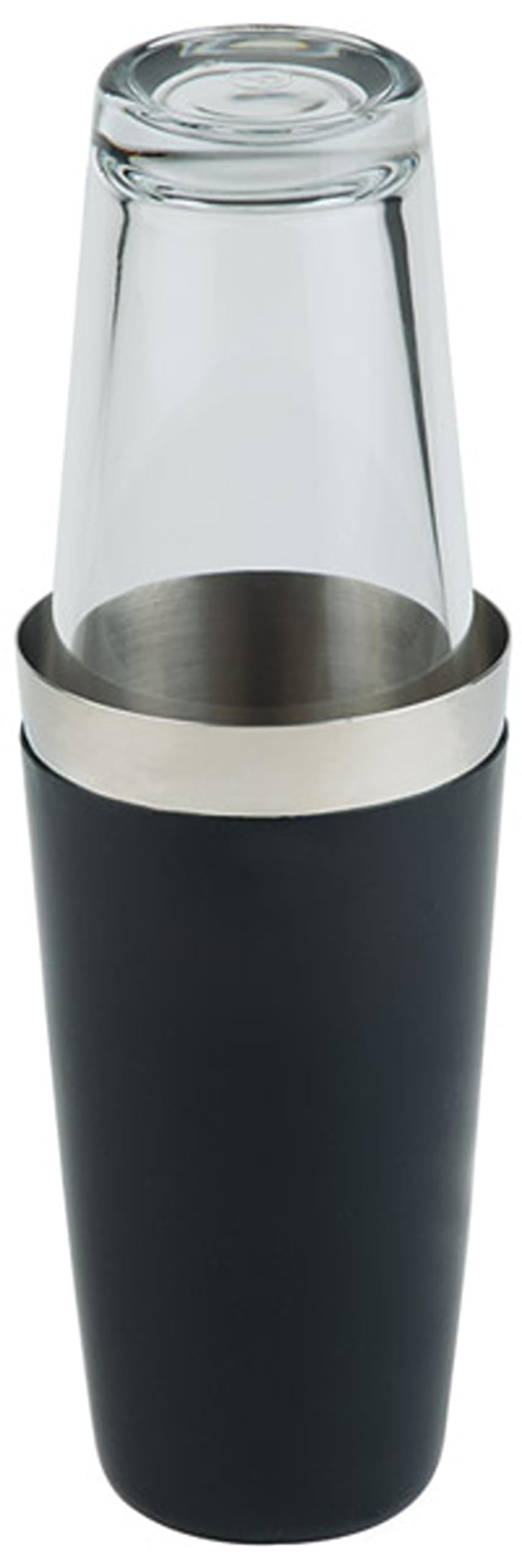 APS Shaker Boston, 2teiliges Set-in acciaio inox tazza, 700ml gommata, Nero, antiscivolo-vetro, 400ml completa altezza ca. 30cm