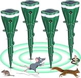 KSLDNZMA 4 Stück Maulwurf Vertreiber Maulwurfvertreiber,Wühlmaus Vertreiben,Wetterfest, Solar Maulwurfschreck Ultraschall Tiervertreiber für Garten, Rasen, Beete, Hof, Bauernhof,Tierfreundlich