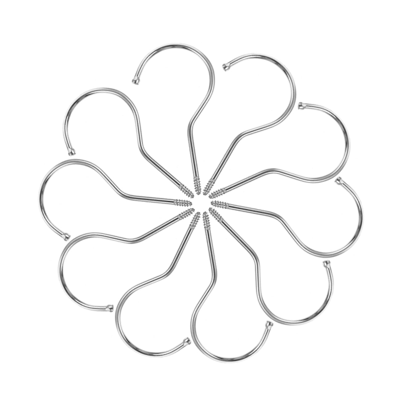 STOBAZA 20pcs Space Saver Hanger Screw Hooks for Closet Organization Stainless Steel Pants Hangers Universal Hooks for Skirts and Jeans