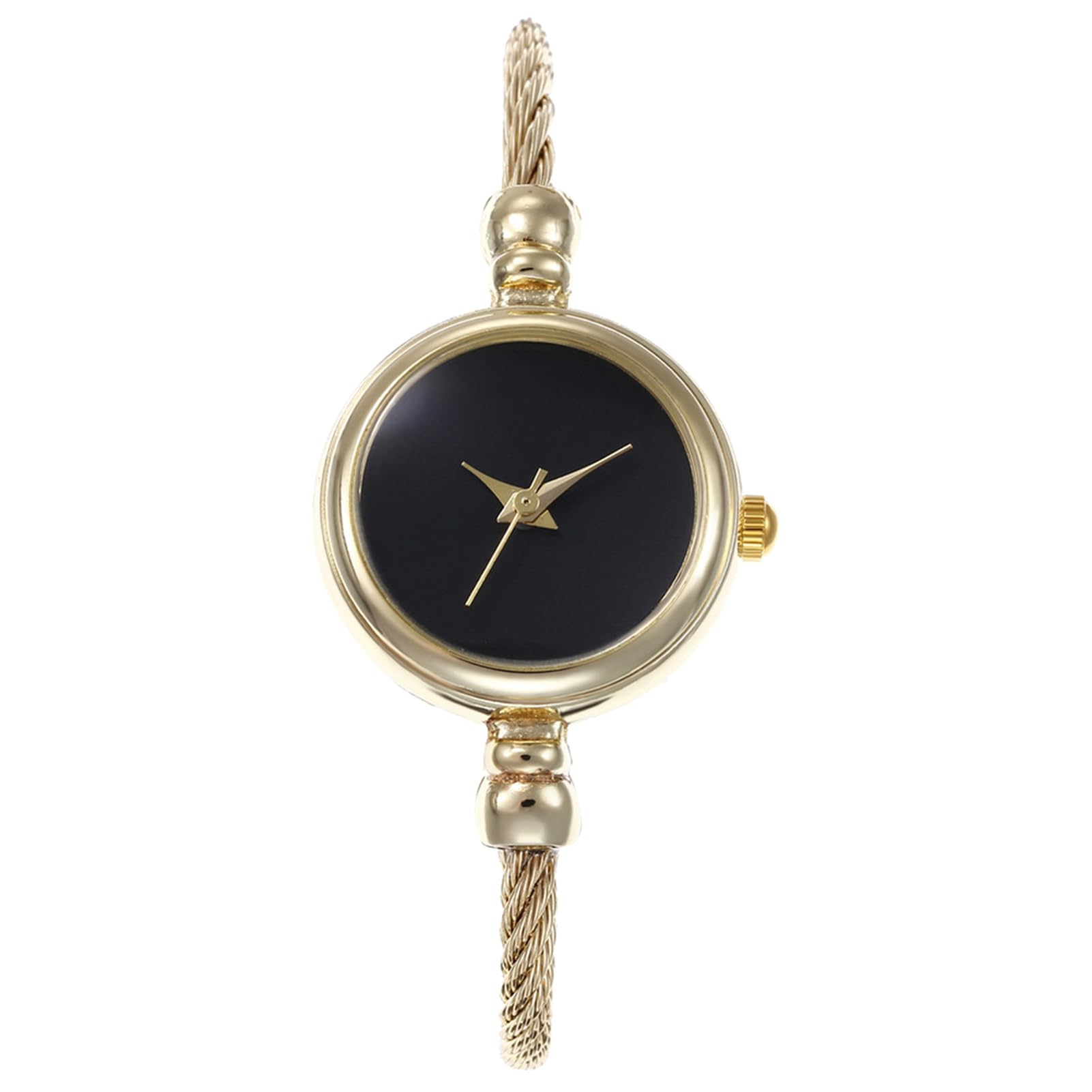 matumou Fashion Women No Scale Round Alloy Wire Band Bangle Quartz Wrist Watch