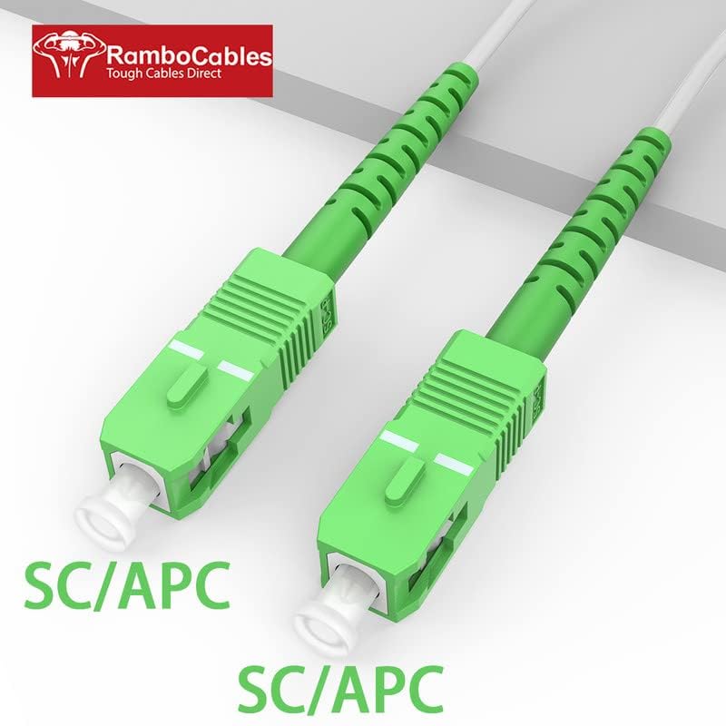 Image of (246ft /75m) SCA to SCA Fiber Optic Internet Cable, Armored Fiber Patch Cable, OS2 Single Mode Fiber Optical Patch Cord, Simplex - 9 /125um, LSZH White πππ’ππ€πΎπππ‘ππ¨