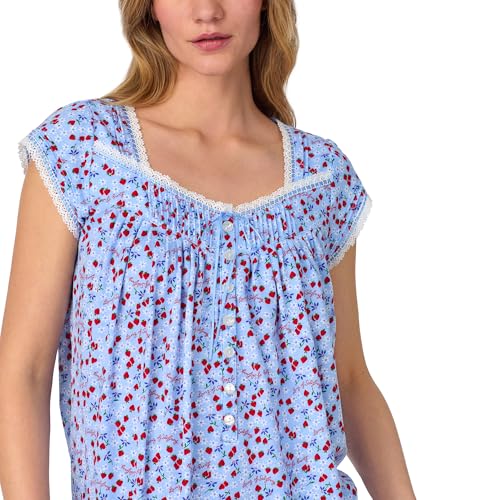 Women's 2-Piece Set, Cap Sleeve Flowy Top with Pintuck Neckline & Buttons, Capri Bottoms with Drawstring2