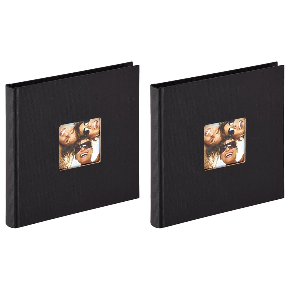 walther design Fotoalbum schwarz 18 x 18 cm mit Cover-Ausstanzung