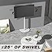 Universal Corner TV Floor Stand with Swivel Mount for 32-65 inch LED LCD Plasma Flat Panel or Curved Screen TVs, Mid Century Modern TV Stand with Height Adjustable and Semi Circular Glass Base, White