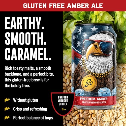 Image of Go Brewing Freedom Amber, NA Beer, 12 Pack (12 oz) | Small-Batch Craft Brew, Low-Calorie, Classic Ingredients, Bold Smooth Finish, Any Occasion