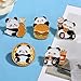 JHCHUYI 6Pcs Cute Panda Food Themed Enamel Pins Chinese Cartoon Animal with Hamburger, Fries, Donut Chicken, Metal Souvenir Badges for Backpacks, Jackets, Travel Gifts, Fashion Accessories