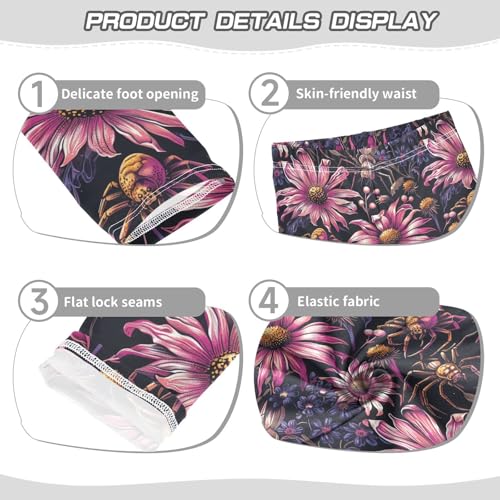 Girls Leggings Spiders Flowers Soft Toddler Leggings for Girls Kids Pants Size 4T-10T3