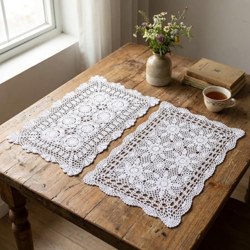 Nappe de table de chevet et protège-canapé en dentelle rétro - 2