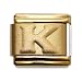Dolceoro Initial L Letter Alphabet, 9mm Type Italian Modular Charm Bracelet Link - Stainless Steel