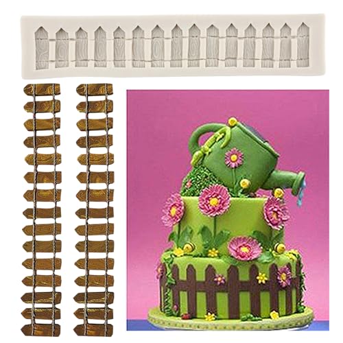 MINFEIDMS Garden Picket Fence Silicone Mold Picket Fence Fondant Molds