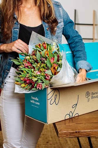 Benchmark Bouquets - 25 Stem Peruvian Lilies (Glass Vase Included) - Fresh Flowers for Delivery - Gift for Graduation, Birthday, Anniversary, Sympathy, Get Well, Congratulations - Thumbnail 2