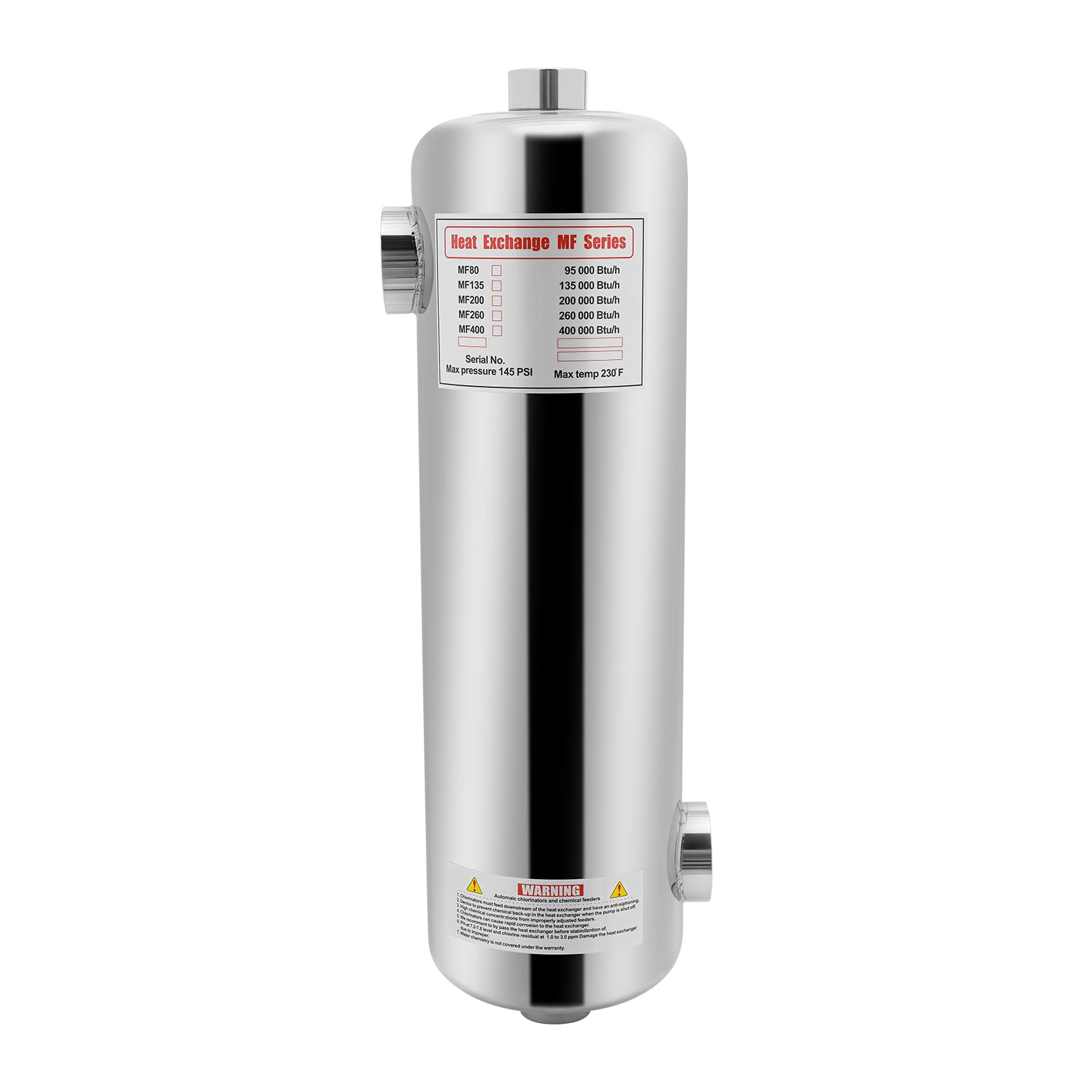 Intercambiador de calor de piscina de acero inoxidable, intercambiador de calor para piscina, 60 kW, calefacción de 30 l/min, flujo de agua caliente, calentador de piscina para piscinas