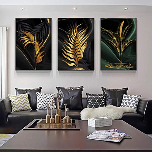 Affiches d'art mural imprime pour raviver un mur blanc de salon avec eclat nordique dore