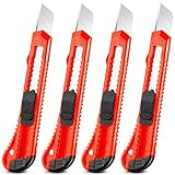 DIYSELF 4 PCS Box Cutter Retractable, Utility Knife with Auto-Lock, Box Cutters with Snap Off Blade, Retractable Knife with 18mm Wide Blade, Cardboard Cutter, Utility Knife Retractable for Paper