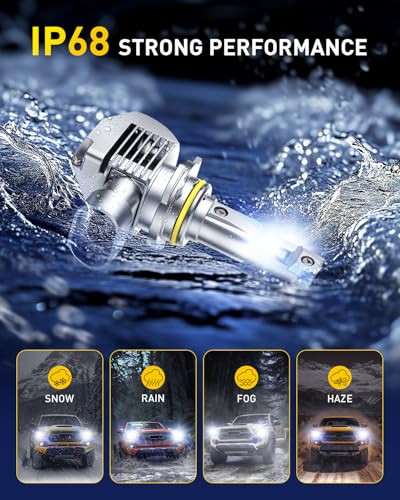 Image of AUXITO 9012 LED HeadIight Bulbs, 1500% Brighter Ultra-Bright, Plug N Play, 60,000 Hours Lifespan, No Flicker, 99% Compatibility, 2PCS