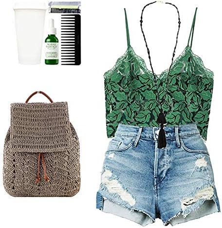 Goclothod Fashion Straw Backpack for Women Drawstring Shoulder Bag Bohemian Beach Handbags - Image 6