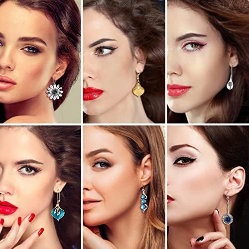 CASSIECA 12 Pairs Bohemian Vintage Drop Dangle Earrings for Women Boho Crystal Flower Statement Earrings Teardrop Fashion Dangling Jewelry