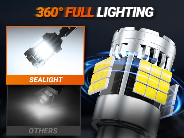 Image of SEALIGHT 1156 LED Bulb, 6000K White, 7506 1141 Anti Hyper Flashing LED Bulbs, 600% Brighter LED Car Bulbs for Reverse Backup Light Parking Light Tail Lights, Pack of 2