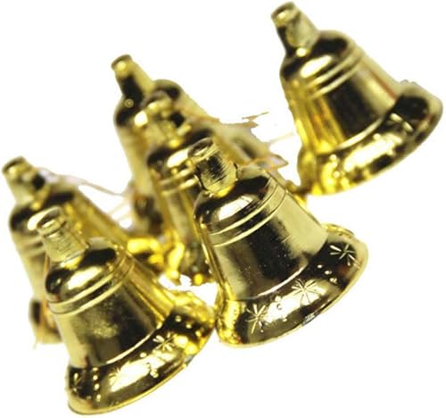 Miniatura 5 de STOBOK 30 cascabeles dorados para manualidades, colgante de árbol de Navidad, adornos de Navidad