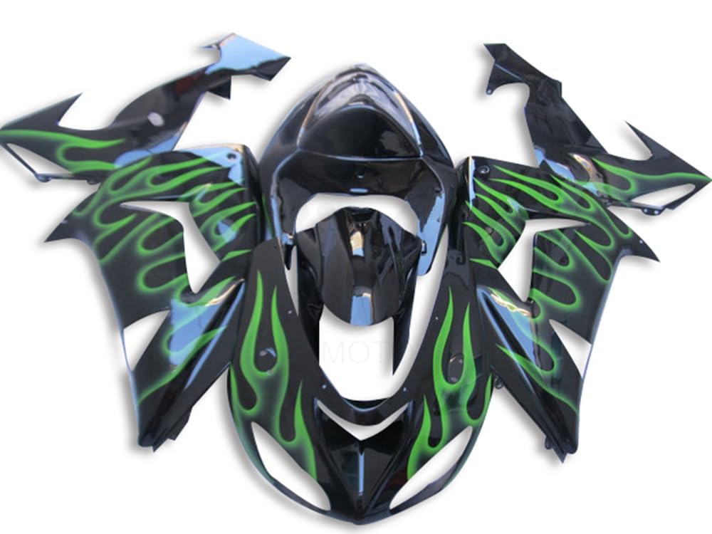 Injection Molding Plastic Fairing Kit For 06 07 ZX-10R ZX10R 2006 2007 ZX-10R ZX10R Black Green Fairings Set 056QR