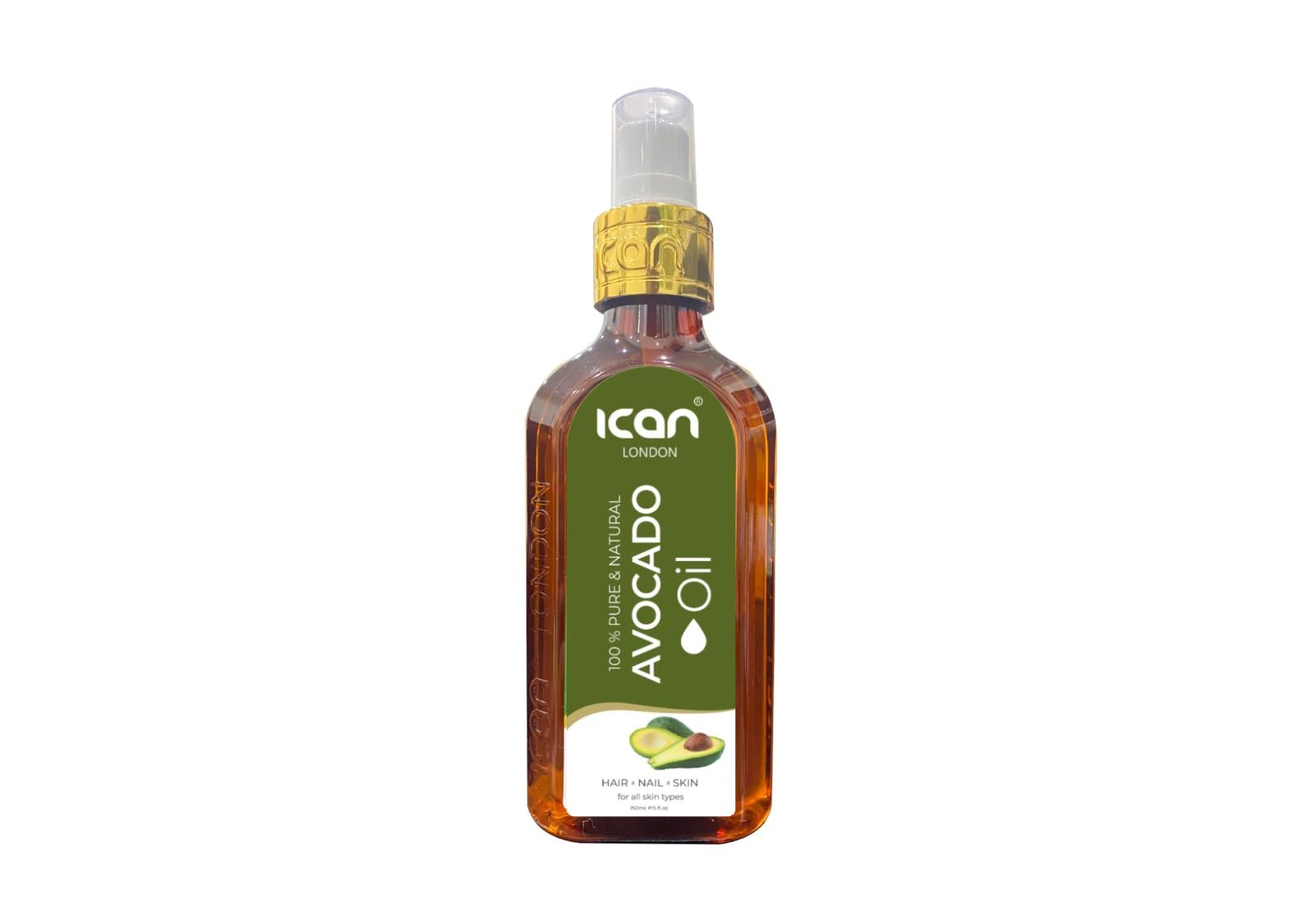 ICAN LONDON 100% PURE & NATURAL AVOCADO OIL FOR HAIR, NAILS & SKIN 150ML