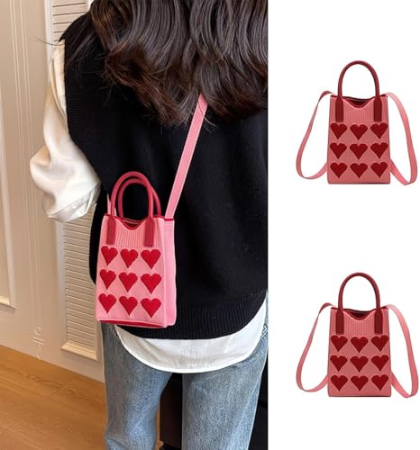 Image of Kawn Crochet Wrist Handbag for Women Wristlet Sleeve Knot Pouch Portable knitted breathable lightweight foldable Casual Small Purse Cute Tote Bag For Shopping, Dating, Travel