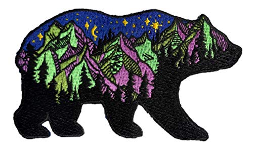 Patchclub Bear And Mountains Adventure Outdoor Patch - 4.7 Inches, Colorful Embroidered Cool Iron On/Sew On Patches #TOP4