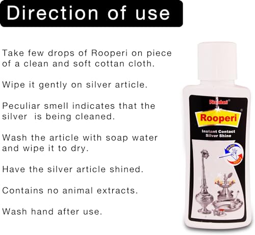Image of Pitambari Rooperi Silver Shine, Instant Cleaner, Instant Cleaning For Jewellery, Articles And Silverware 50ml