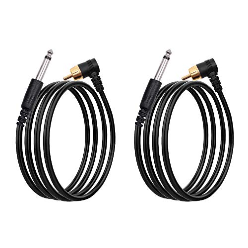 TATELF Cable de clip de tatuaje RCA, cable de alimentación de tatuaje profesional de 1.8M para máquina rotativa 2 paquetes