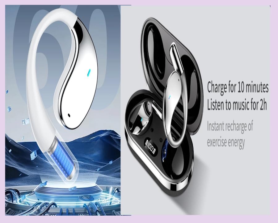 Wireless Bluetooth Earbuds with Ear Hooks and Active Noise Reduction AI Real-time Translation Suitable for Various Mobile Phones (Black with AI Intelligent Real-time Translation) - Image 5