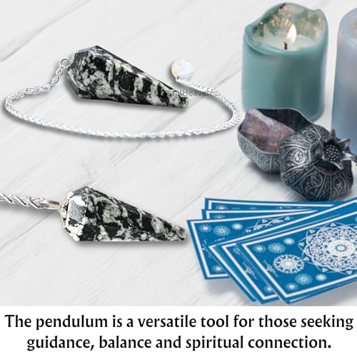 Image of Black and White Tourmaline Pendulum Dowsing Tool - Natural Crystal Pendulum for Spiritual Guidance - Premium Dowser Pendulum for Accurate Divination and Energy Healing - Perfect for Energy Healing and Chakra Balancing - Handcrafted with Precision and Elegance