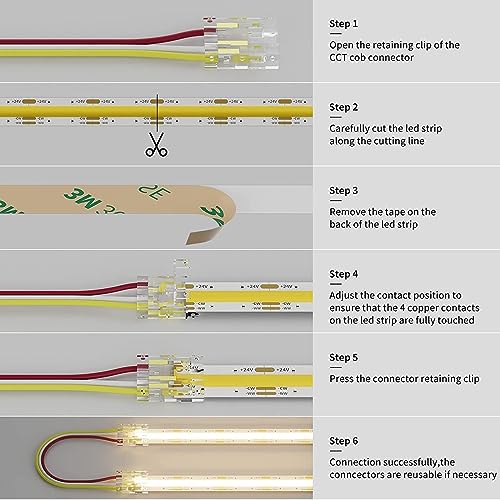 Amefil Connettori LED a forma di L,connettori di