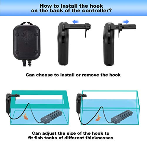 AQQA Submersible Aquarium Heater,100W/200W/300W/500W/800W/1000W/1200W Fish Tank Heater,External Temperature Controller LED Temperature Display,Suitable for Saltwater and Freshwater(800W)