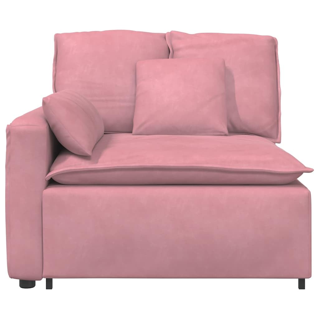 Generisch Divano componibile con braccioli, cuscino rosa, 100 cm, velluto