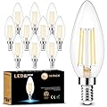 Cotanic Dimmable E12 LED Candelabra Bulb 4000K Daylight, Ceiling Fan Light Bulbs Small Base,60W Equivalent,Type B Bulb for Chandelier,Vintage B11 LED Candle Shape with Clear Glass,600LM,10 Pack