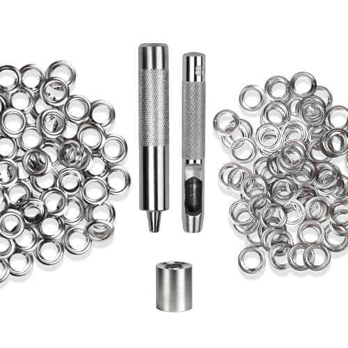 Luabue 14mm Kit de Grommets Eyelets Outils 100PCS Œillet et 100PCS Rondelle – vue 5