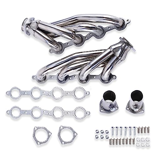 DEMOTOR PERFORMANCE For Chevy LS Chevelle Camaro Nova C10 Truck Shorty Polished Stainless Steel Headers